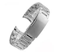 NFJNFCF Hochwertiges Edelstahl-Uhrenarmband mit flachem/gebogenem Ende, kompatibel mit Casio Tissot, kompatibel mit Seiko-Uhrenkette aus Metall, 18 mm, 20 mm, 22 mm(Style A-Arc silver,20mm)