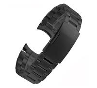 NFJNFCF Hochwertiges Edelstahl-Uhrenarmband mit flachem/gebogenem Ende, kompatibel mit Casio Tissot, kompatibel mit Seiko-Uhrenkette aus Metall, 18 mm, 20 mm, 22 mm(Style A-Arc black,24mm)