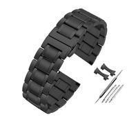 NFJNFCF Hochwertiges Edelstahl-Uhrenarmband mit flachem/gebogenem Ende, kompatibel mit Casio Tissot, kompatibel mit Seiko-Uhrenkette aus Metall, 18 mm, 20 mm, 22 mm(Style C-Black,22mm)