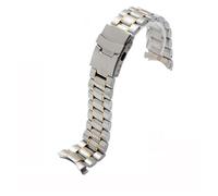 NFJNFCF Hochwertiges Edelstahl-Uhrenarmband mit flachem/gebogenem Ende, kompatibel mit Casio Tissot, kompatibel mit Seiko-Uhrenkette aus Metall, 18 mm, 20 mm, 22 mm(Style B-Arc SR GD,18mm)