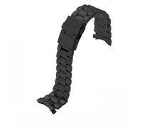 NFJNFCF Hochwertiges Edelstahl-Uhrenarmband mit flachem/gebogenem Ende, kompatibel mit Casio Tissot, kompatibel mit Seiko-Uhrenkette aus Metall, 18 mm, 20 mm, 22 mm(Style B-Arc black,18mm)