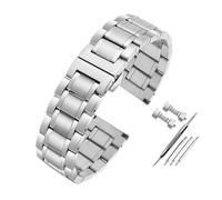NFJNFCF Hochwertiges Edelstahl-Uhrenarmband mit flachem/gebogenem Ende, kompatibel mit Casio Tissot, kompatibel mit Seiko-Uhrenkette aus Metall, 18 mm, 20 mm, 22 mm(Style C-Silver,14mm)