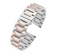 NFJNFCF Hochwertiges Edelstahl-Uhrenarmband mit flachem/gebogenem Ende, kompatibel mit Casio Tissot, kompatibel mit Seiko-Uhrenkette aus Metall, 18 mm, 20 mm, 22 mm(Style C-SR Rosegold,18mm)