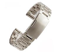 NFJNFCF Hochwertiges Edelstahl-Uhrenarmband mit flachem/gebogenem Ende, kompatibel mit Casio Tissot, kompatibel mit Seiko-Uhrenkette aus Metall, 18 mm, 20 mm, 22 mm(Style A-Flat silver,22mm)