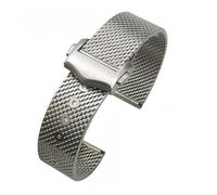 NFJNFCF Hochwertiges geflochtenes Uhrenarmband aus 316 Edelstahl, Mesh-Band, Faltschließe, 20 mm Armband, kompatibel mit Omega Seamaster 007 003 Herrenarmband