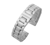 NFJNFCF Keramik-Uhrenarmband, kompatibel mit Rossini Guess Ebo Watch King, Stahl-Uhrenarmband, 16-18 mm(White silver,15mm)