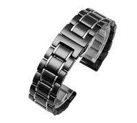 NFJNFCF Keramik-Uhrenarmband, kompatibel mit Rossini Guess Ebo Watch King, Stahl-Uhrenarmband, 16-18 mm(Black white,17mm)
