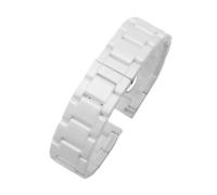 NFJNFCF Keramik-Uhrenarmband, kompatibel mit Rossini Guess Ebo Watch King, Stahl-Uhrenarmband, 16-18 mm(Bianco,16mm)