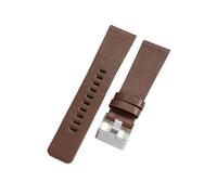 NFJNFCF Klare Textur, glatte und bequeme Rindsleder-Uhrenarmbänder, kompatibel mit Diesel Dz7332 Dz7314 Dz7311. Schweißfestes Armband 22 24 26 28 30 mm(Brown-Steel-K3,32mm)