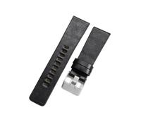 NFJNFCF Klare Textur, glatte und bequeme Rindsleder-Uhrenarmbänder, kompatibel mit Diesel Dz7332 Dz7314 Dz7311. Schweißfestes Armband 22 24 26 28 30 mm(Black-Steel-K3,30mm)