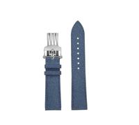 NFJNFCF Kompatibel mit Breitling Avenger Blackbird Uhrenarmband B01 Super Ocean Yellow Rindsleder-Armband Herren Faltschließe aus Edelstahl 22 mm(Blue silver folding)