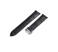 NFJNFCF Kompatibel mit Cartier-Uhrenarmband London Herren- und Damenarmband aus echtem Rindsleder mit flacher Schnittstelle und massiver Stahlschnalle 16 17 18 20(Black-Steel-Z4,25mm)