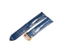 NFJNFCF Kompatibel mit Cartier-Uhrenarmband London Herren- und Damenarmband aus echtem Rindsleder mit flacher Schnittstelle und massiver Stahlschnalle 16 17 18 20(Blue-Rose-Z4,16mm)