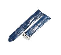 NFJNFCF Kompatibel mit Cartier-Uhrenarmband London Herren- und Damenarmband aus echtem Rindsleder mit flacher Schnittstelle und massiver Stahlschnalle 16 17 18 20(Blue-Steel-Z4,18mm)