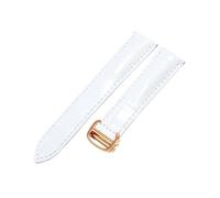 NFJNFCF Kompatibel mit Cartier-Uhrenarmband London Herren- und Damenarmband aus echtem Rindsleder mit flacher Schnittstelle und massiver Stahlschnalle 16 17 18 20(White-Rose-Z4,16mm)