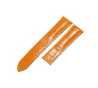 NFJNFCF Kompatibel mit Cartier-Uhrenarmband London Herren- und Damenarmband aus echtem Rindsleder mit flacher Schnittstelle und massiver Stahlschnalle 16 17 18 20(Orange-No Buckle,18mm)