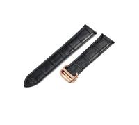 NFJNFCF Kompatibel mit Cartier-Uhrenarmband London Herren- und Damenarmband aus echtem Rindsleder mit flacher Schnittstelle und massiver Stahlschnalle 16 17 18 20(Black-Rose-Z4,17mm)