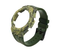 NFJNFCF Kompatibel mit Casio GA-2100/2110/GA-B2100, Gehäuse aus modifizierter Kohlefaser, Keramik-Uhrengehäuse, Fluorkautschuk-Uhrenarmband for Herren und Damen(Camouflage Green,For GA-2100)