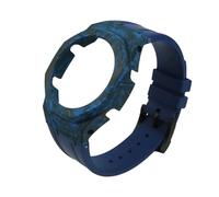 NFJNFCF Kompatibel mit Casio GA-2100/2110/GA-B2100, Gehäuse aus modifizierter Kohlefaser, Keramik-Uhrengehäuse, Fluorkautschuk-Uhrenarmband for Herren und Damen(Camouflage Blue,For GA-2100)