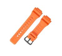 NFJNFCF Kompatibel mit Casio Herren W-S200H/215/216H Zubehör 5208 Gummi Original Ersatz 18 mm schwarze Schnalle SGW-300H/400H Serie Uhrenarmband(Orange-Black-K5)