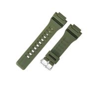 NFJNFCF Kompatibel mit Casio Herren W-S200H/215/216H Zubehör 5208 Gummi Original Ersatz 18 mm schwarze Schnalle SGW-300H/400H Serie Uhrenarmband(Army Green-Steel-K5)