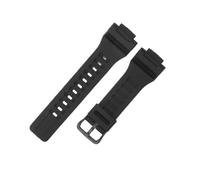 NFJNFCF Kompatibel mit Casio Herren W-S200H/215/216H Zubehör 5208 Gummi Original Ersatz 18 mm schwarze Schnalle SGW-300H/400H Serie Uhrenarmband(Black-Black-K5)