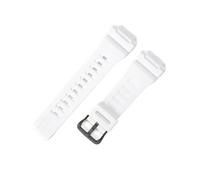 NFJNFCF Kompatibel mit Casio Herren W-S200H/215/216H Zubehör 5208 Gummi Original Ersatz 18 mm schwarze Schnalle SGW-300H/400H Serie Uhrenarmband(White-Black-K5)
