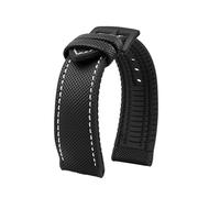 NFJNFCF Kompatibel mit Casio PROTREK Mountaineering Series Uhrenarmband PRW-60Y/61/50Y/70Y/30 Nylon-Weichgummi-Sportarmband Herrenarmband 23 mm(Black white A)