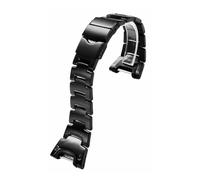 NFJNFCF Kompatibel mit Casio PROTREK Serie PRG-110T/Y PRW-1300Y Modifizierte Titanlegierungsuhr mit schwarz/stahlfarbener Herrenkette aus Titanstahl(Noir)