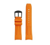 NFJNFCF Kompatibel mit Citizen Skyhawk der zweiten Generation JY8074 JY8085, modisches Uhrwerk, Gummiarmband, 22 mm, for Herren, gebogenes Bogenmund-Uhrenarmband(BLACK WHITE,22mm)