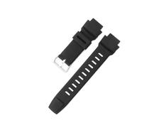 NFJNFCF Kompatibel mit dem leichten, atmungsaktiven 18-mm-Silikon-Uhrenarmband der Casio PRO TREK-Serie in Schwarz mit spezieller konvexer Schnittstelle und Stahlschnalle(Black(link)-Steel-K5)