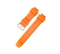 NFJNFCF Kompatibel mit dem leichten, atmungsaktiven 18-mm-Silikon-Uhrenarmband der Casio PRO TREK-Serie in Schwarz mit spezieller konvexer Schnittstelle und Stahlschnalle(Orange-Steel-K5)