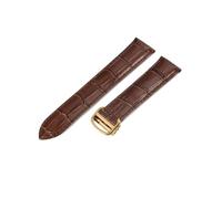 NFJNFCF Kompatibel mit dem wasserdichten, bequemen Cartier-Uhrenarmband aus echtem Leder mit 18, 20, 22, 23 und 25 mm London Solo-Rindsleder-Einzelschwanz-Uhrenarmband(Brown-Golden-Z4,20mm)