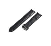 NFJNFCF Kompatibel mit dem wasserdichten, bequemen Cartier-Uhrenarmband aus echtem Leder mit 18, 20, 22, 23 und 25 mm London Solo-Rindsleder-Einzelschwanz-Uhrenarmband(Black-Black-Z4,20mm)