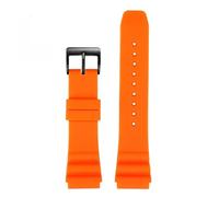 NFJNFCF Kompatibel mit der Casio Taucheruhr Swordfish MDV-106 MTP-VD01 MDV-107 Efr-303l-Serie, Harz-Silikonarmband, grünes 22-mm-wasserdichtes Armband(Orange-black,22mm)