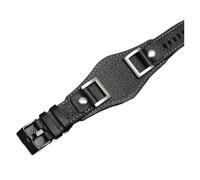 NFJNFCF Kompatibel mit Fossil JR1157 Uhrenarmband aus echtem Leder, 24 mm, Herren-Uhrenarmband, hochwertiges Vintage-Armband, Retro-Stil, Braun/Schwarz(Black-black buckle)