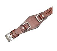 NFJNFCF Kompatibel mit Fossil JR1157 Uhrenarmband aus echtem Leder, 24 mm, Herren-Uhrenarmband, hochwertiges Vintage-Armband, Retro-Stil, Braun/Schwarz(Brown-silver buckle)