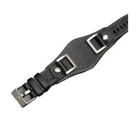 NFJNFCF Kompatibel mit Fossil JR1157 Uhrenarmband aus echtem Leder, 24 mm, Herren-Uhrenarmband, hochwertiges Vintage-Armband, Retro-Stil, Braun/Schwarz(Black-silver buckle)