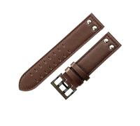 NFJNFCF Kompatibel mit Hamilton Jazz Khaki Aviation Field Herren-Uhrenarmband aus echtem Leder, 20 22 mm, Allergy Double Hole, atmungsaktive Uhrenarmbänder(Coffee coffee-Black-,22mm)