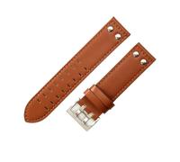 NFJNFCF Kompatibel mit Hamilton Jazz Khaki Aviation Field Herren-Uhrenarmband aus echtem Leder, 20 22 mm, Allergy Double Hole, atmungsaktive Uhrenarmbänder(Brown brown-Steel-,20mm)