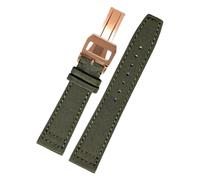 NFJNFCF Kompatibel mit IWC Portugieser Portofino Le Petit Prince-Serie, flexibel, langlebig, atmungsaktiv, exquisites Nylon-Canvas-Uhrenarmband, 20, 21, 22 mm(Green-Rose-Z7,21mm)