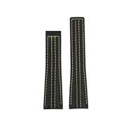 NFJNFCF Kompatibel mit TAG-Heuer Calera Co-Branded Monaco F1 Nylon-Uhrenarmband aus echtem Leder, 22 mm, Edelstahlschnalle, Herrenzubehör(Black yellow noclasp)