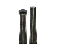 NFJNFCF Kompatibel mit TAG-Heuer Calera Co-Branded Monaco F1 Nylon-Uhrenarmband aus echtem Leder, 22 mm, Edelstahlschnalle, Herrenzubehör(Black yellow black)