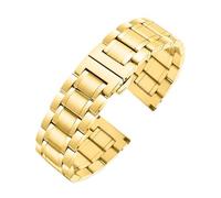 NFJNFCF Kompatibel mit Tissot Rossini CITIZEN Longines Edelstahlarmband mit gebogenem Ende 14 16 17 18 19 mm 20 mm 21 mm 22 mm 23 mm Stahlbanduhr St(Gold,Width 16mm)
