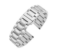 NFJNFCF Kompatibel mit Tissot Rossini CITIZEN Longines Edelstahlarmband mit gebogenem Ende 14 16 17 18 19 mm 20 mm 21 mm 22 mm 23 mm Stahlbanduhr St(Silver,Width 16mm)