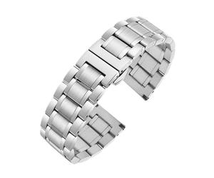 NFJNFCF Kompatibel mit Tissot Rossini CITIZEN Longines Edelstahlarmband mit gebogenem Ende 14 16 17 18 19 mm 20 mm 21 mm 22 mm 23 mm Stahlbanduhr St(Silver,Width 17mm)