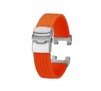 NFJNFCF Modifiziertes konkaves Silikon-Uhrenarmband, kompatibel mit Casio MTG-B2000, Herren-Armband, wasserdicht, schwarz-blaues Armband(Orange sk)