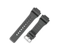 NFJNFCF Naturharz-Ersatzarmband for Herren und Damen, kompatibel mit Casio MRW-200H, AEQ-110W, SGW-400H/500H, Gummi-Uhrenarmband, Rot, Schwarz, 18 mm(Gray-Steel-K5)