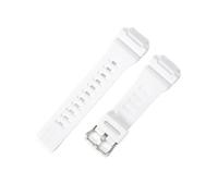 NFJNFCF Naturharz-Ersatzarmband for Herren und Damen, kompatibel mit Casio MRW-200H, AEQ-110W, SGW-400H/500H, Gummi-Uhrenarmband, Rot, Schwarz, 18 mm(White-Steel-K5)