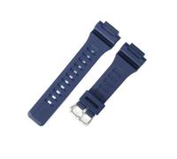 NFJNFCF Naturharz-Ersatzarmband for Herren und Damen, kompatibel mit Casio MRW-200H, AEQ-110W, SGW-400H/500H, Gummi-Uhrenarmband, Rot, Schwarz, 18 mm(Dark Blue-Steel-K5)